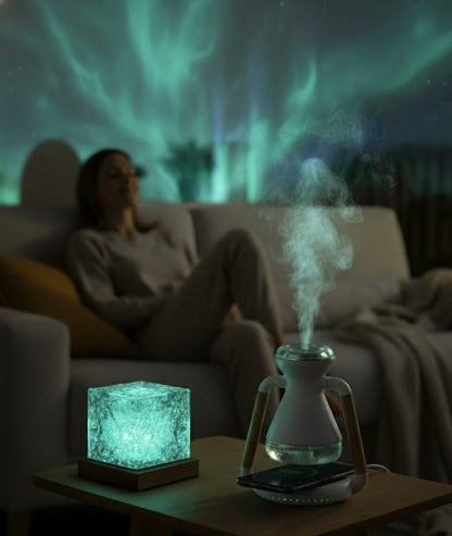 Pack Calmoria Experience- Lámpara Aurora + Humidificador 3 en 1