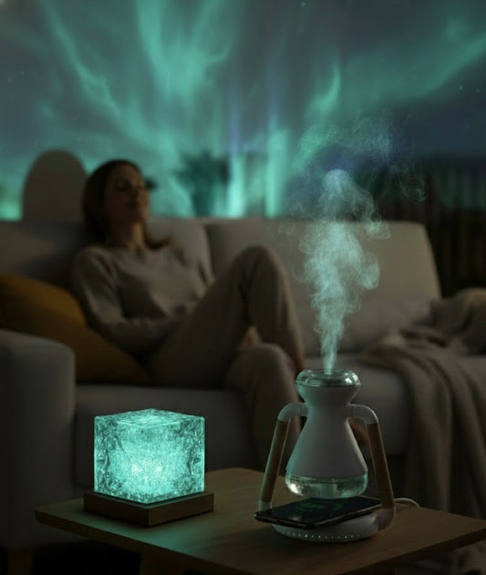 Pack Calmoria Experience- Lámpara Aurora + Humidificador 3 en 1